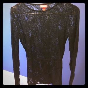Sheer black lace top
